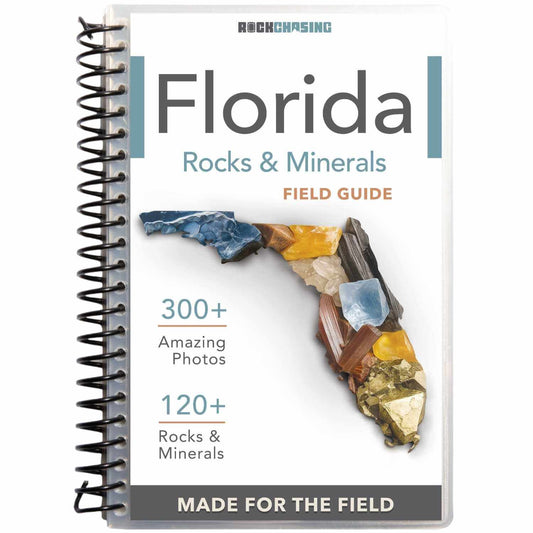 Florida Rocks & Minerals Field Guide with spiral binding on a white background